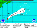 The projected path of Hurricane Nicole. [NOAA graphic]